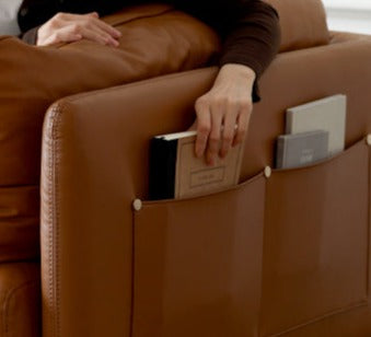 First Layer Cowhide, Organic Leather ,Tech Fabric Italian Style Sofa.