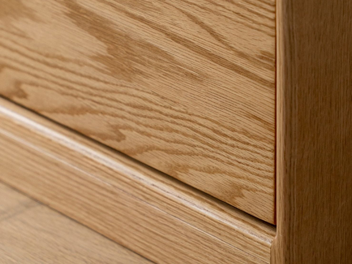 Oak, Ash Solid Wood Nordic Sideboard Slate Top