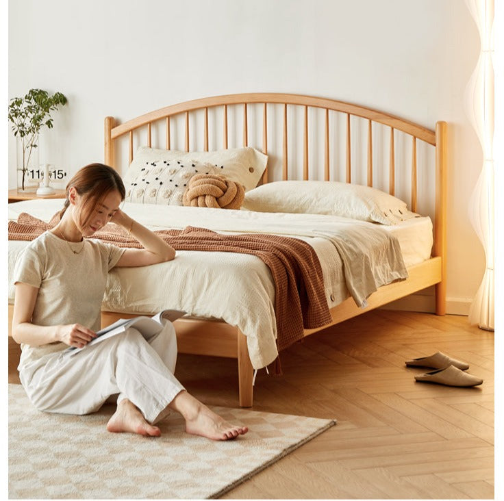 European Beech, Poplar Solid Wood Bed