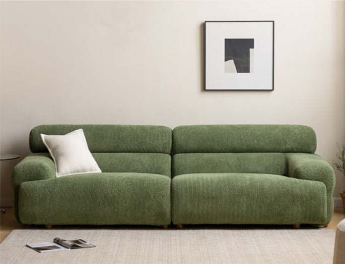 Velvet Three-seat Modular Fabric Sofa.