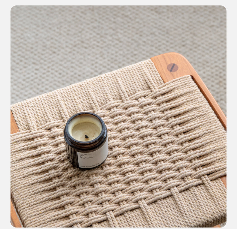 Cherry Solid Wood Rope Stool
