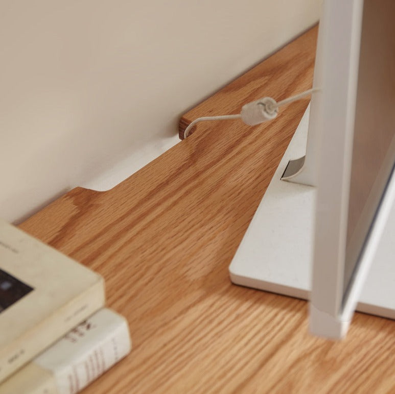 Oak, Cherry Solid Wood Narrow Office Desk