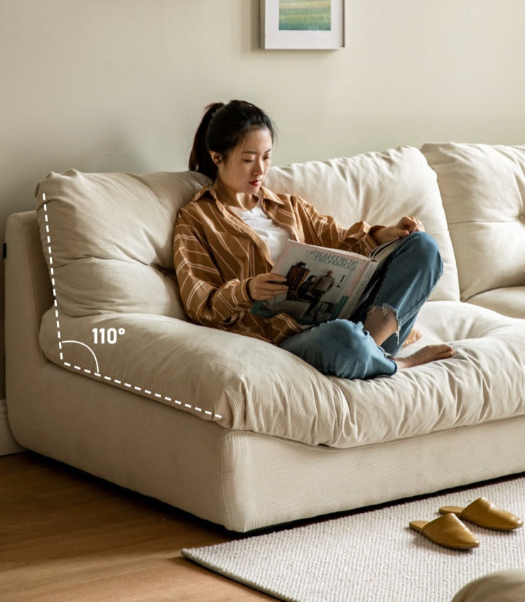 Fabric Italian Style Cloud Sofa With Russian Birch Wood Frame