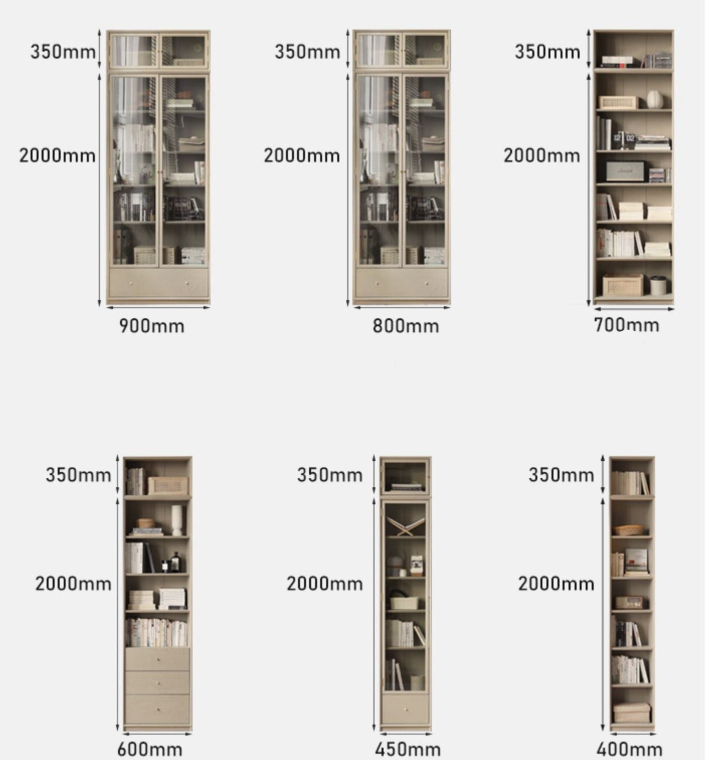 Oak Solid Wood Combination Bookcase Light Luxury, Floor-To-Ceiling Bookshelf