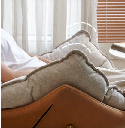 Leather Technology Cloth Lounge Eggshell Armchair
