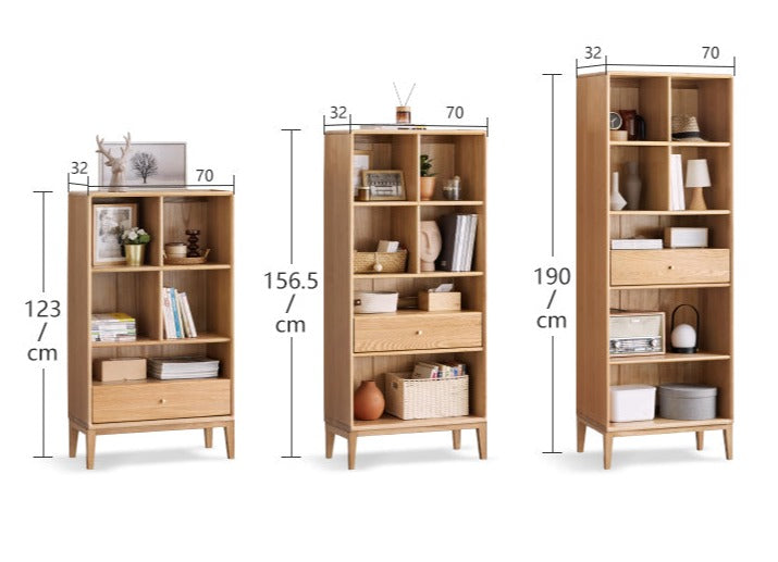 Oak Solid Wood Nordic Style Bookcase