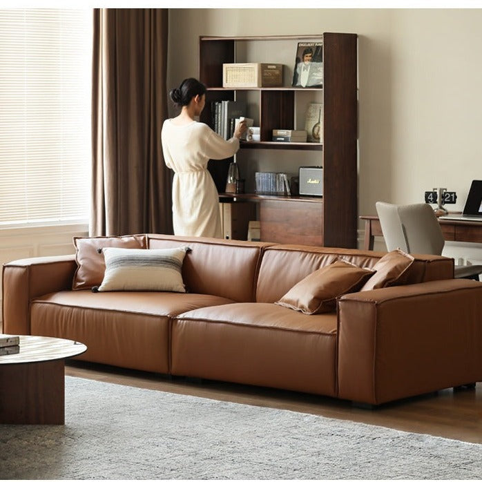 First Layer Cowhide Leather Sofa.