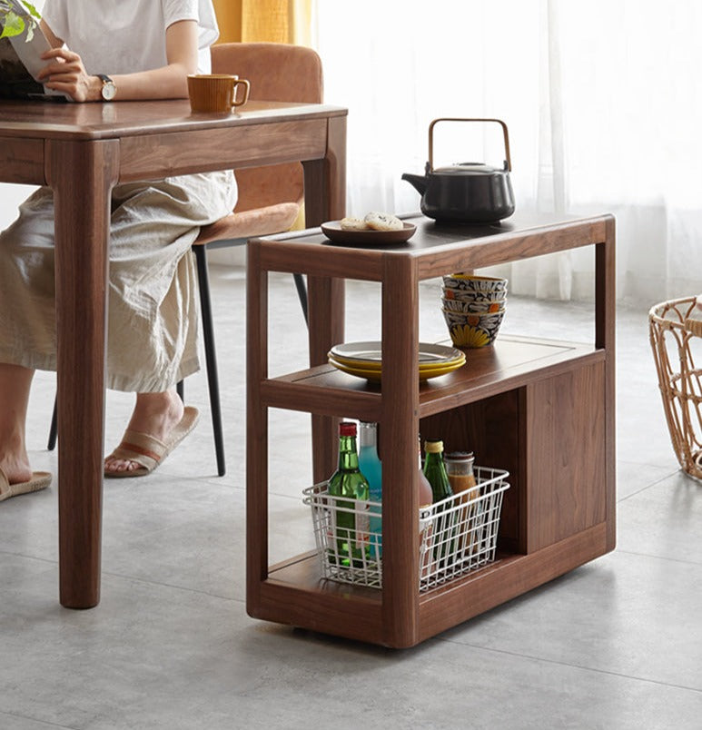 Black Walnut, Sandalwood With Slate Top Side Table
