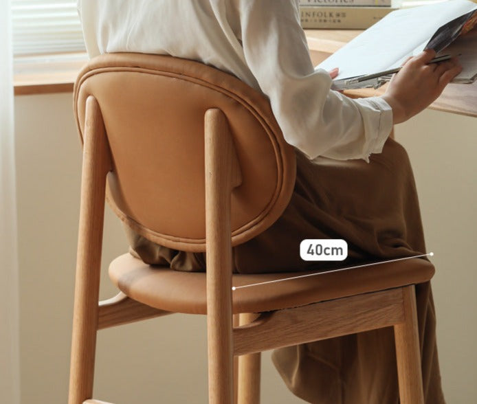 Oak Solid Wood Soft Japanese Modern Bar Chair