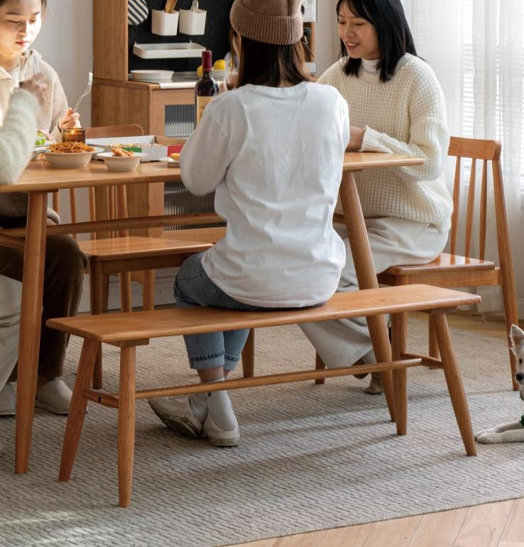 Cherry Solid Wood Bedside Long Bench