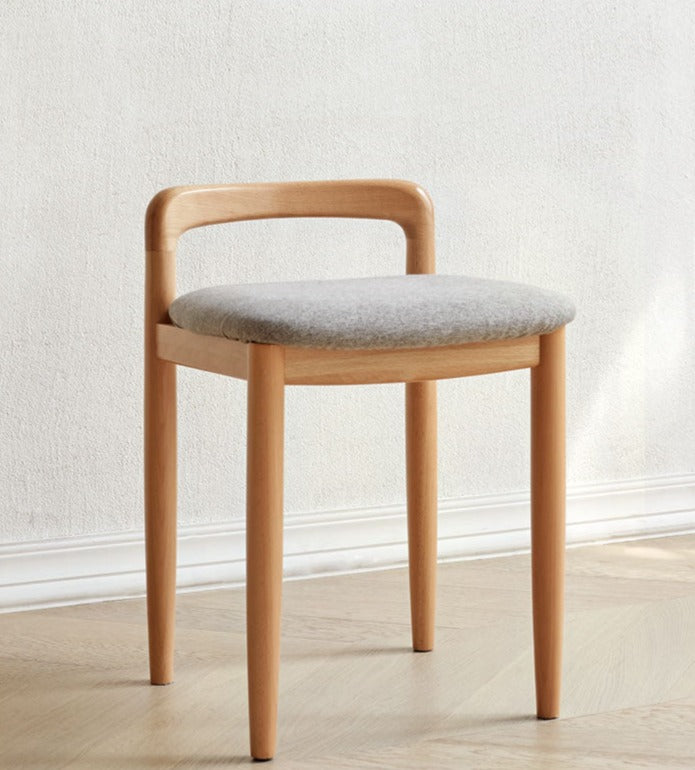 Oak, Beech, Cherry Solid Wood Makeup Stool Chair