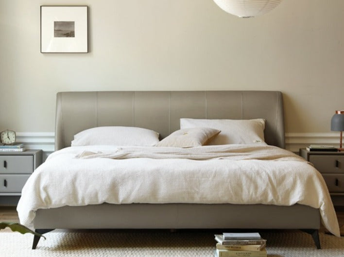 Yellow Cowhide Luxe Wood Bed