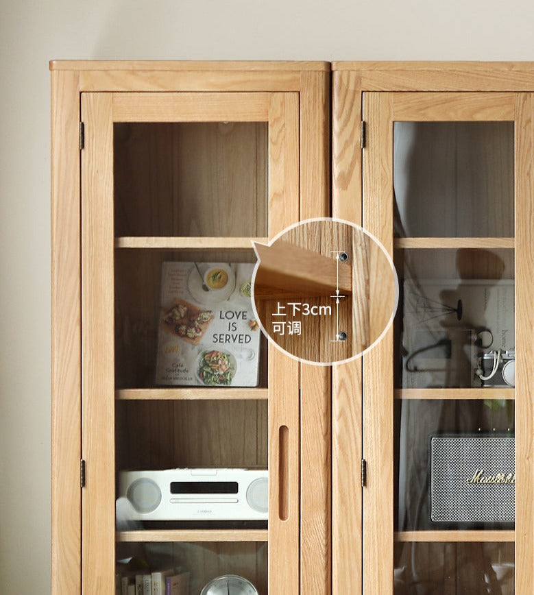 Oak, Rubber Solid Wood Bookcase Pure