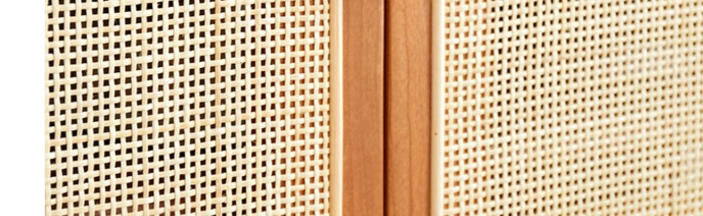 Oak Solid Wood Ultra-Thin Flap Door Rattan Shoe Cabinet