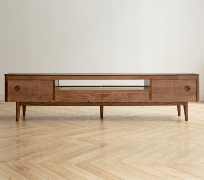 Black Walnut Solid Wood Slate TV Stand.