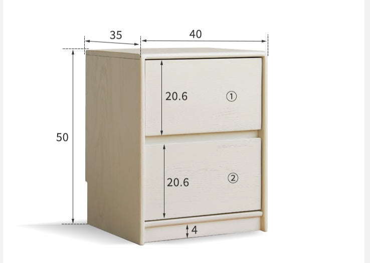Solid Rubberwood Nightstand.