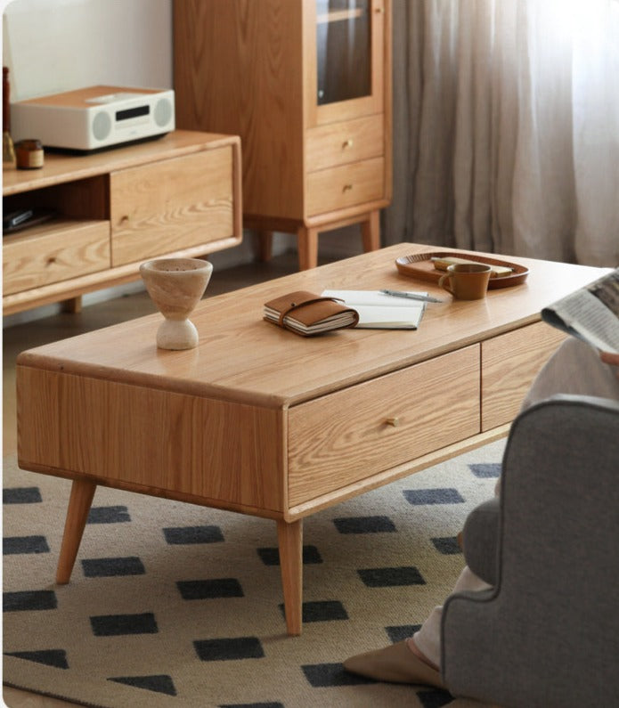 Oak, Ash Solid Wood Nordic Modern Coffee Table