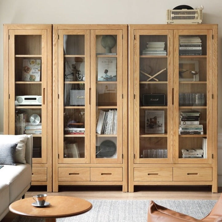 Oak, Rubber Solid Wood Bookcase Pure