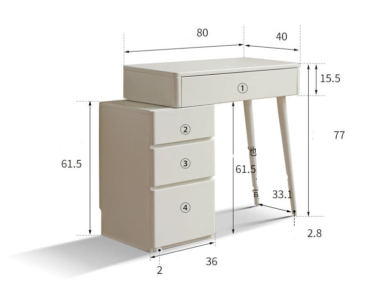 Poplar Solid Wood Telescopic Dressing Table.