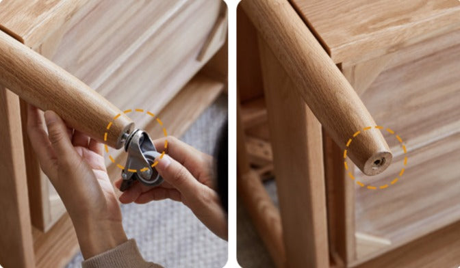 Oak, Beech Solid Wood Folding Mobile Coffee Table