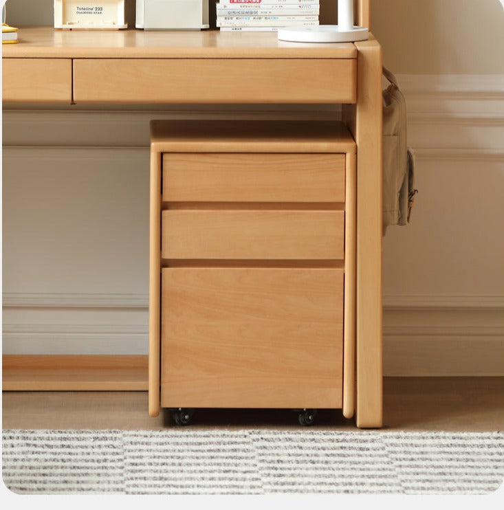 Beech Solid Wood Desk Can Be Lifted and Adjusted