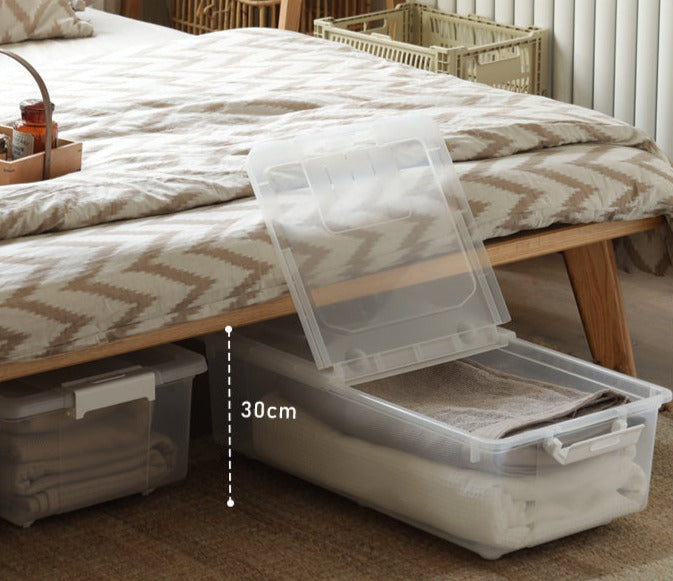 Oak solid wood platform bed, headboard-free bed