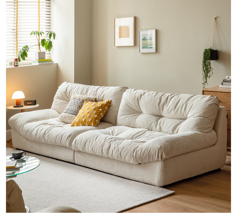 Fabric Italian Style Cloud Sofa With Russian Birch Wood Frame