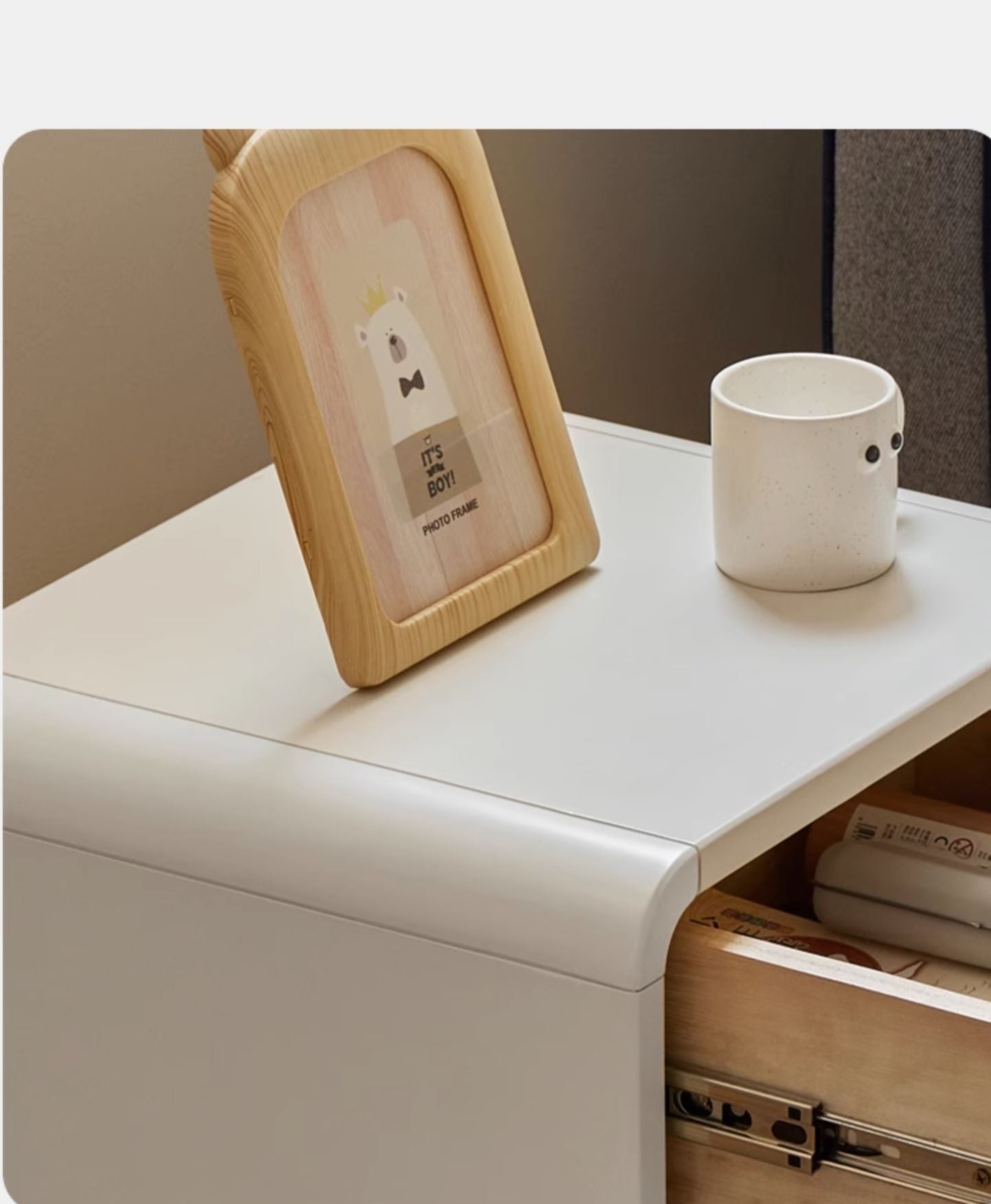 Kids nightstand birch solid wood l