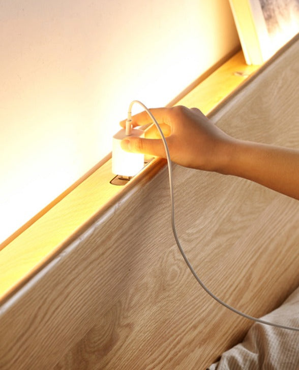 Oak Solid Wood with LED Light Bed