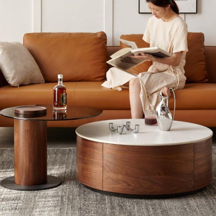 Black Walnut Slate Top Coffee Table