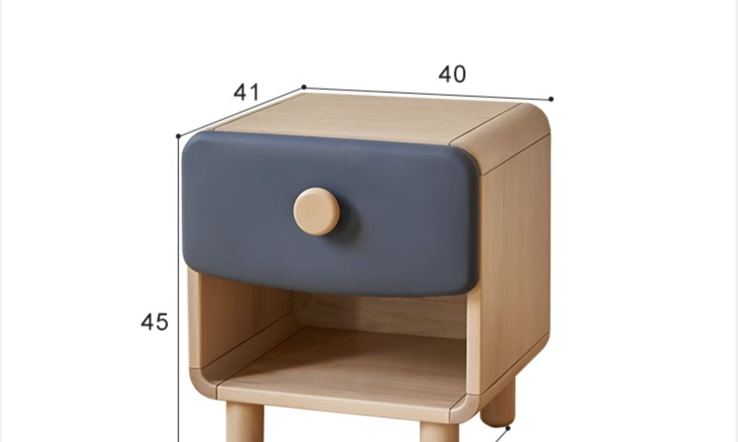 Kids nightstand birch solid wood l