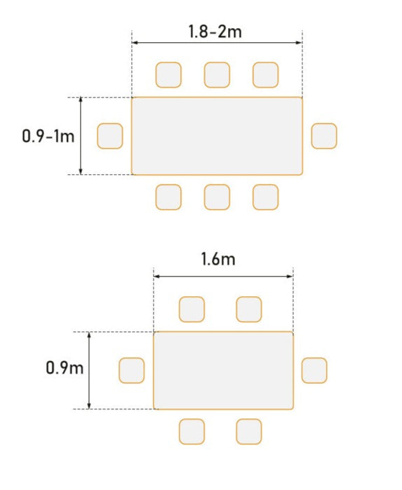 Solid Rubberwood Suspended Dining Table With Slate Top