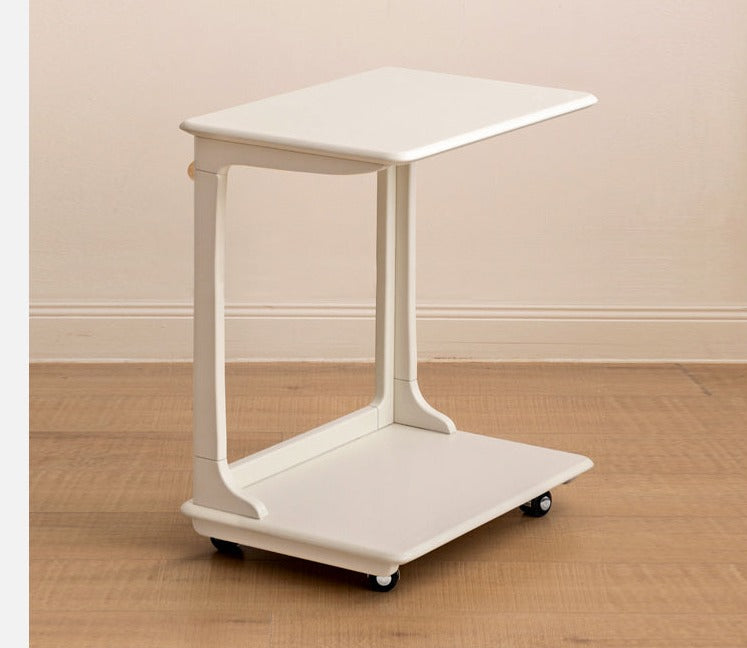 Birch Solid Wood Mobile Side Table