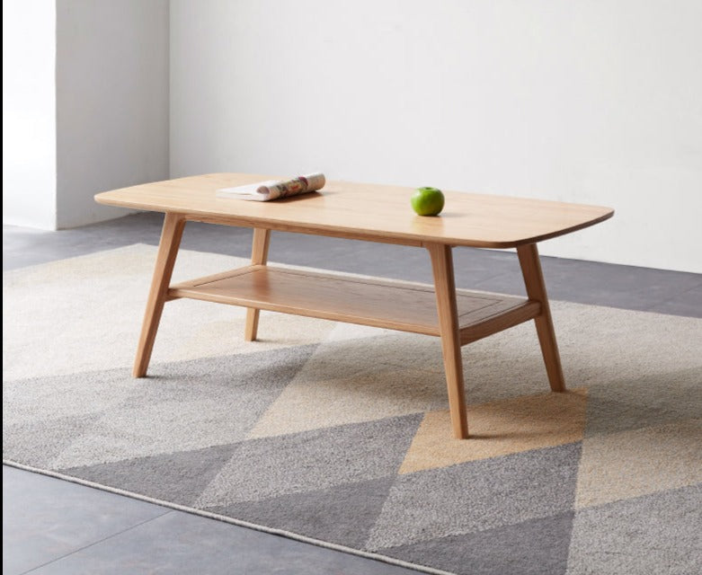 Rubberwood, Oak, Beech Solid Wood Modern Coffee Table
