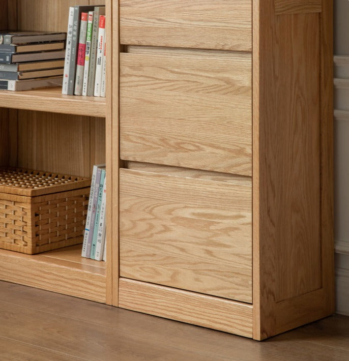 Ash Solid Wood Combination Bookcase Bookshelf