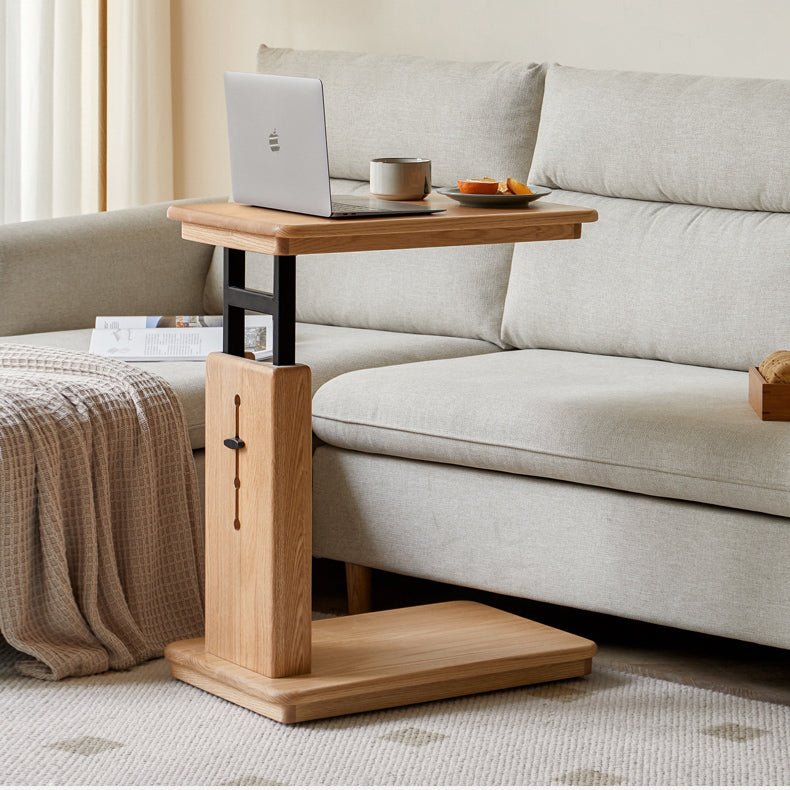 Oak Solid Wood Movable Liftable Foldable Side Table
