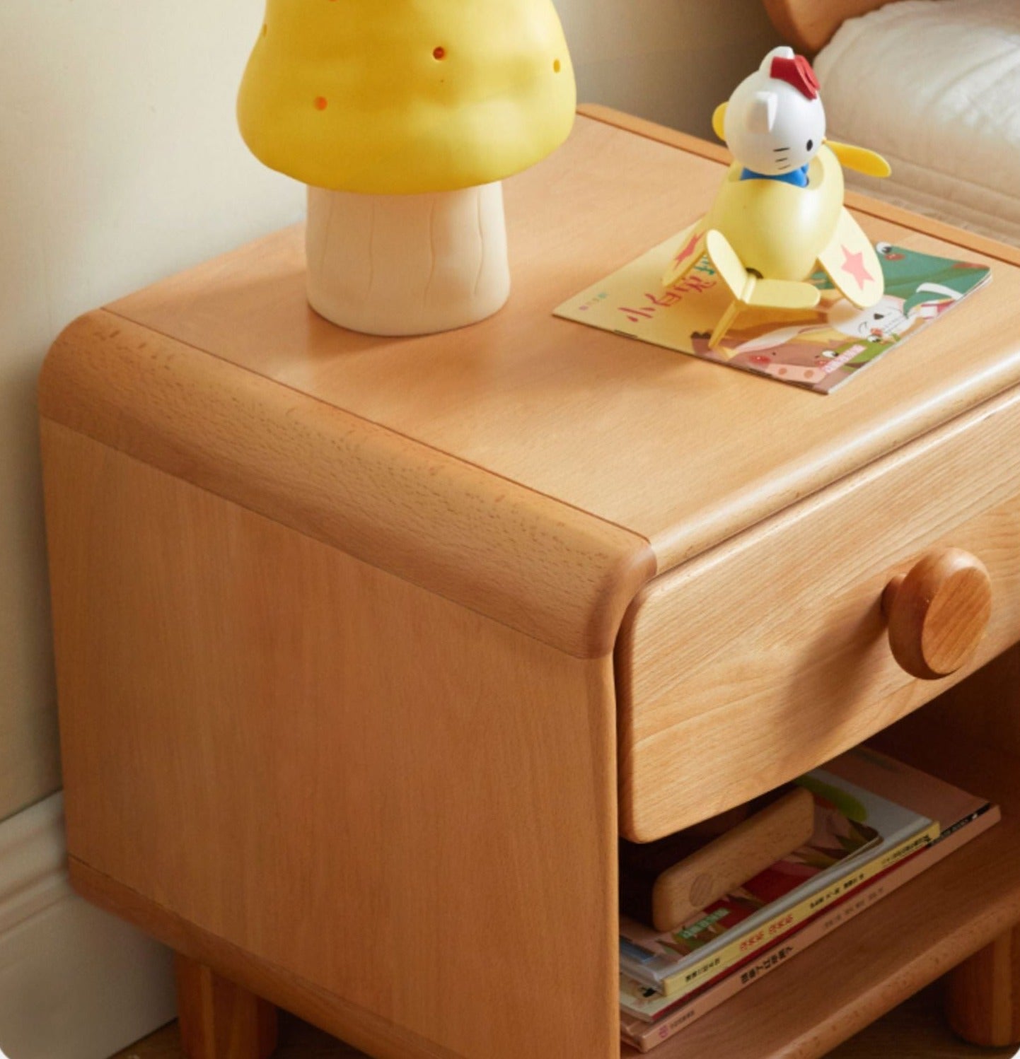 Beech Solid Wood Kids Nightstand