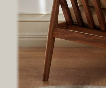 Black Walnut Solid Wood Leisure Armchair & Footstool )