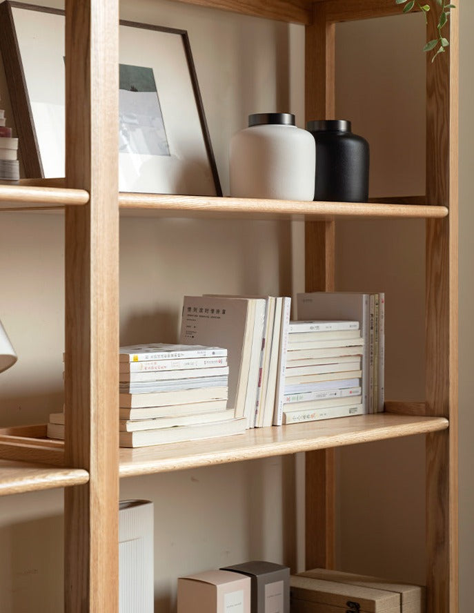Oak Solid Wood Multi-Layer Bookshelf
