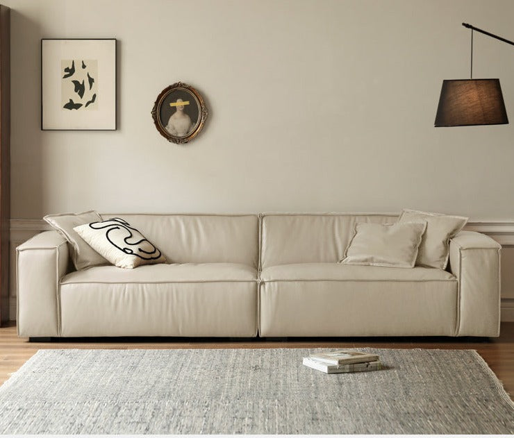 First Layer Cowhide Leather Sofa.