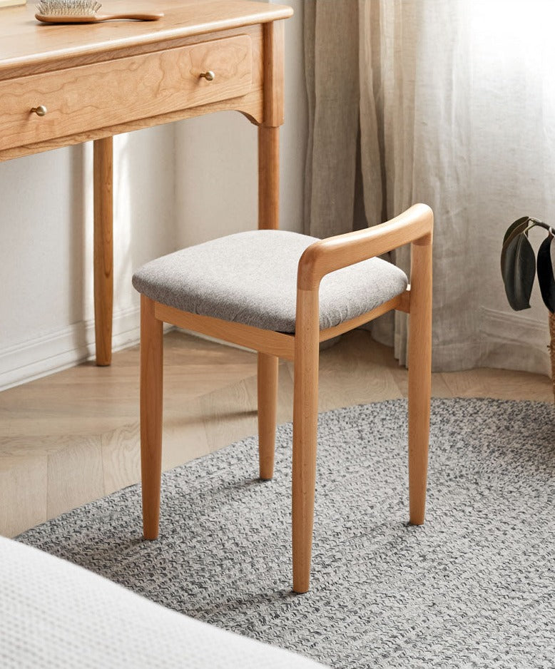 Beech, Cherry Solid Wood Makeup Stool Chair