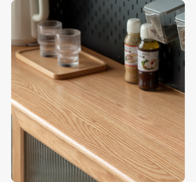 Solid Rubberwood, Oak Solid Wood, Beech Solid Wood Buffet Cabinet, Sideboard