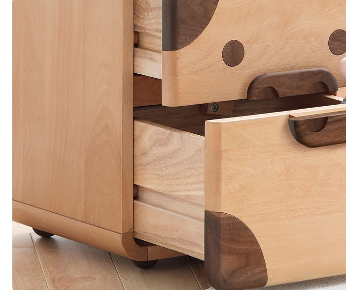 Beech Solid Wood Cartoon Nightstand