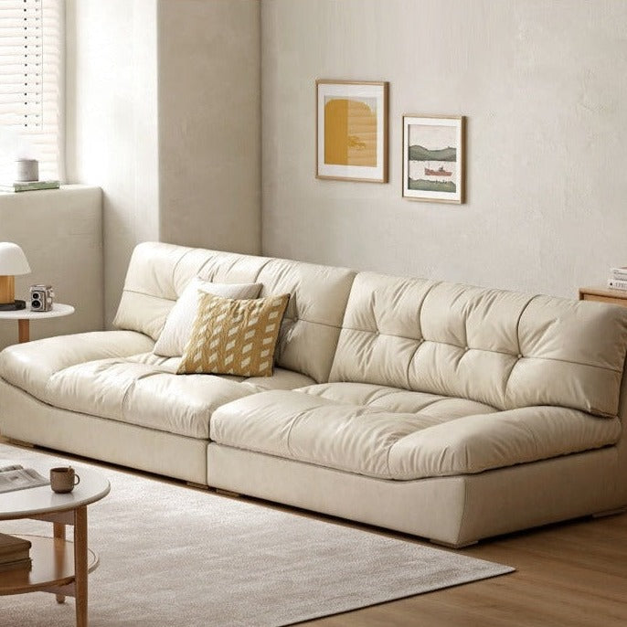 First Layer Cowhide Italian Style Sofa.