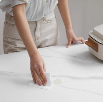 Oak Solid Wood Folding Dining Table Rock Slab Surface