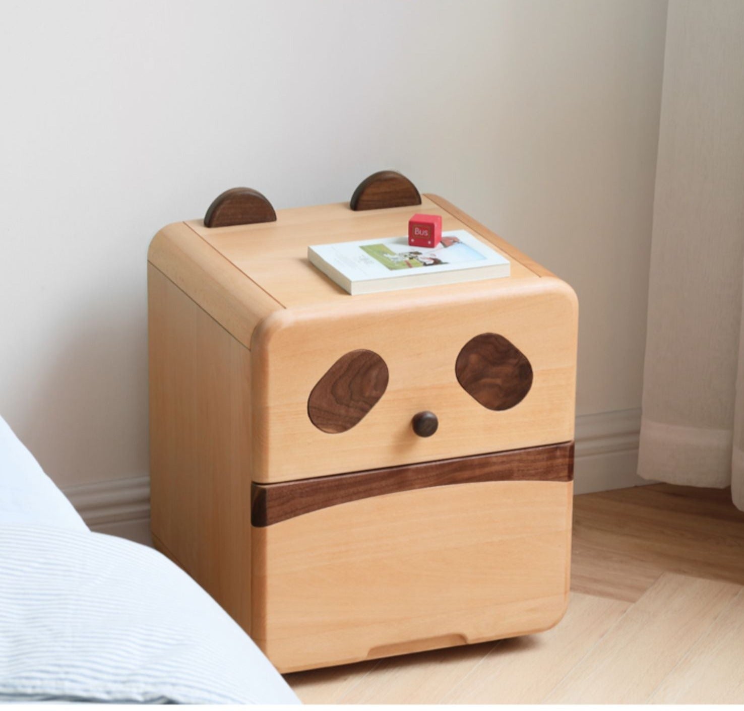 Beech Solid Wood Cartoon Nightstand