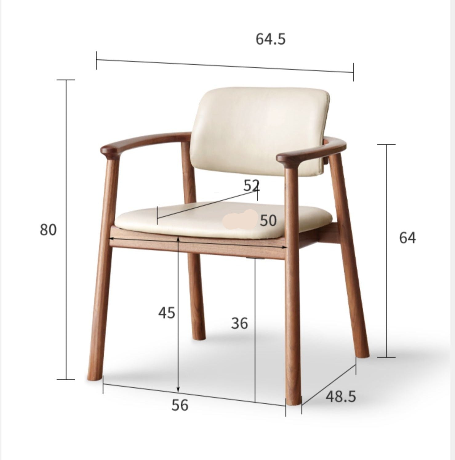 Black Walnut Solid Wood Top layer of Yellow Cowhide Armchair, Organic leather: