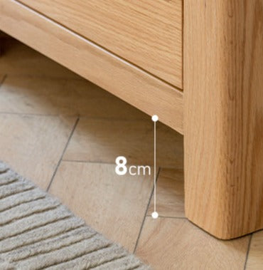 Oak, Rubberwood Solid Wood Drawer Bookcase