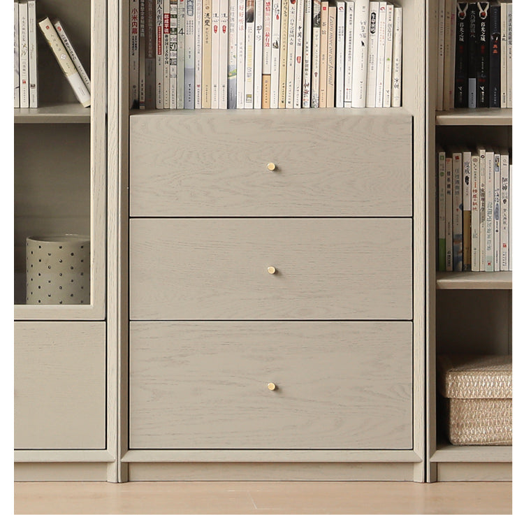 Oak Solid Wood Combination Bookcase Light Luxury, Floor-To-Ceiling Bookshelf