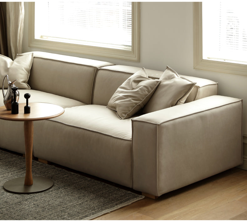 Luxury Сow Leather Sofa, Technical Fabric Sofa.